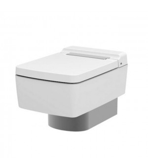 كرسي أفرنجي معلق أبيض 18 سم مع  غطاء  وفريم  استانستيل (SOFT CLOSE) تصريف ترنيدو- صناعة تايلاندي  # TOTO - RENESSE -  CW512YR